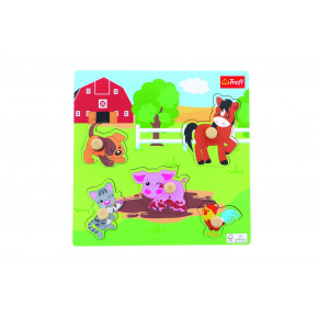 Trefl Vkladačka/Puzzle doskové obrysové zvieratká farma 22x22cm vo fólii 18m+