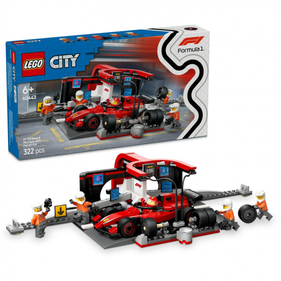 LEGO City 60443 Zastávka v boxech F1® a personál s vozem Ferrari