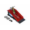 Teddies Skatepark - bicykel prstový skrutkovací s rampou plast 10cm s doplnkami 3 farby v krabici 28x18x11cm