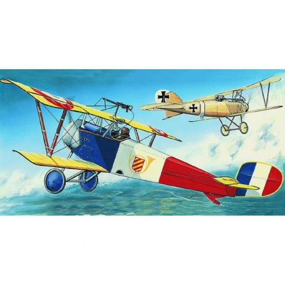 Směr  model samolotu Nieuport 11/16 Bebe 12,9x16,2cm w pudełku 31x13,5x3,5cm