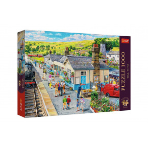 Puzzle Premium Plus - Čajový čas: Vlakové nádraží 1000 dílků 68,3x48cm v krabici 40x27x6cm