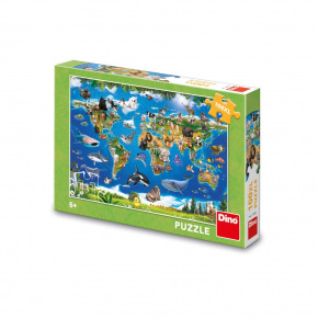 Dino MAPA ZVÍŘAT 100 XL Puzzle