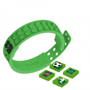 PIXIE CREW Fotbalový tématický pixelový náramek zelený