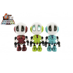 Teddies Robot kov / plast 12cm na batérie so svetlom so zvukom 3 farby