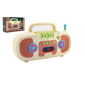 Teddies Radio na baterie z dźwiękiem i światłem w pudełku 27x18x10cm