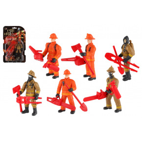 Figurka hasič plast 10cm s doplňky mix druhů na kartě 15,5x25,5x4cm