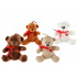 Teddies Medvěd/Medvídek sedící s mašlí plyš 12cm 4 barvy 0m+