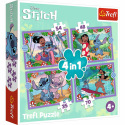 Trefl Puzzle 4v1 Bláznivý den Lilo&Stitch v krabici 28x28x6cm