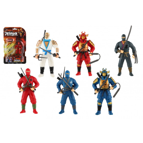 Figurka ninja plast 10cm s doplňky mix druhů na kartě 15,5x25,5x4cm