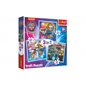 Trefl Puzzle 3v1 Mocná štěňata Tlapková patrola/Paw Patrol  20x19,5cm v krabici 28x28x6cm
