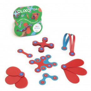 Rappa CLIXO Itsy Flamingo & Turquoise - magnetyczna konstrukcja 18 sztuk