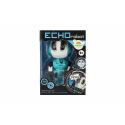 Teddies Robot ECHO opakujúce vety kovový 12cm modrý na batérie so zvukom so svetlom v krabičke 10,5x15x5,5cm