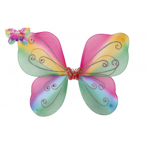 Křídla motýlí nylon 44x32cm v sáčku karneval