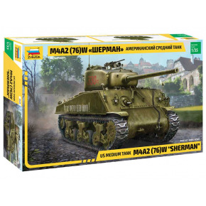 Zvezda Model Kit tank 3645 - M4A2(76)W "SHERMAN" (1:35)