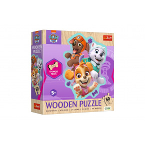 Trefl Puzzle dřevěné nepravidelné tvary Tlapková patrola/Paw Patrol 50 dílků 20x26,1cm v krabici 20x20x6cm