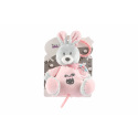 Teddies Zając nakręcany pozytywka pluszowy 15x21cm różowy na karcie w woreczku 0+