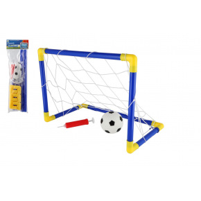 Fotbalová branka plast 44x31cm s míčkem a pumpičkou v sáčku 14x46x4cm