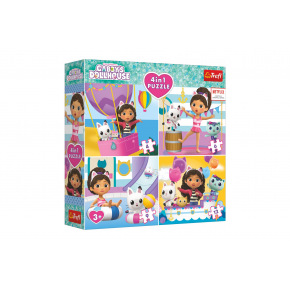 Trefl Puzzle 4v1 Gabby's Dollhouse 18,5x16cm v krabici 20x20x5cm