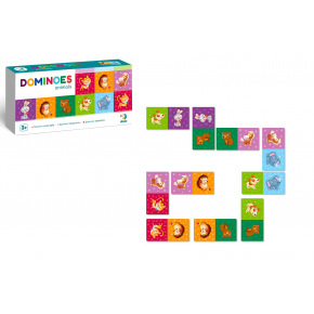 DODO Domino zvieratá/zvieratká 28 dielikov spoločenská hra v krabičke 23x12x4cm