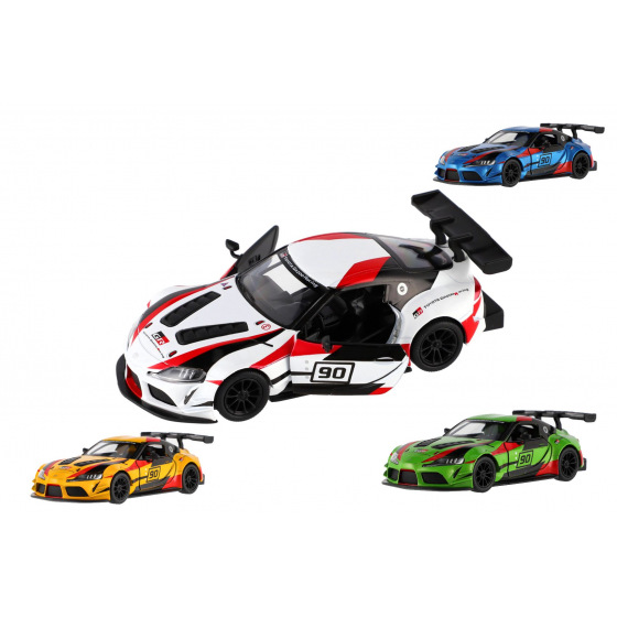 Teddies Auto Kinsmart Toyota GR Supra Racing kov 13cm na spätné natiahnutie 4 farby 