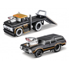 Maisto - Muscle Transports - 1966 Chevrolet C60 Flatbed 1970 Oldsmobile Vista Cruiser, 1:64