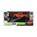 Teddies Auto RC pick up Off road terénní plast 23cm 2,4GHZ na baterie se světlem oranžový v krab. 30x15x19cm