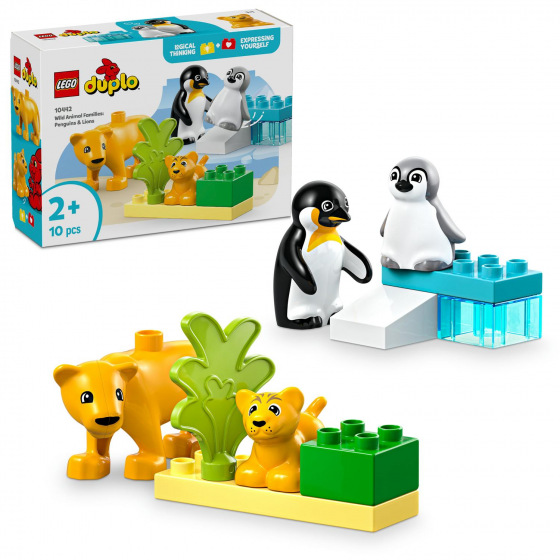 LEGO Duplo 10442 Rodinky divokých zvířat: Tučňáci a lvi