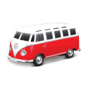 Maisto RC - 1:41 DIE-CAST METAL so svetlami, Volkswagen Van Samba, červený, XTR, Bluetooth 5.0, USB