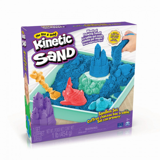 Spin Master KINETIC SAND PUSZKA PŁYNNEGO PIASKU Z PODKŁADEM NIEBIESKA