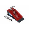 Teddies Skatepark - bicykel prstový skrutkovací s rampou plast 10cm s doplnkami 3 farby v krabici 28x18x11cm