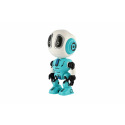 Teddies Robot ECHO opakujúce vety kovový 12cm modrý na batérie so zvukom so svetlom v krabičke 10,5x15x5,5cm