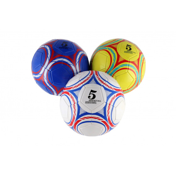 Teddies Lopta futbalová šitá kožená 22cm 3 farby