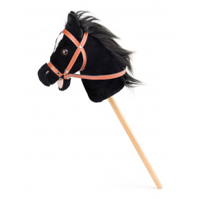 FAUNICA Hobby horse  Baron, černý kůň na tyči se zvuky