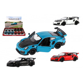 Teddies Auto Kinsmart Porsche 911 GT2 RS metal/plastik 13cm 4 kolory na napęd zwrotny