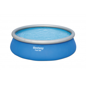 Bestway Nadzemní bazén kruhový Fast Set, kartušová filtrace, schůdky, plachta, průměr 4,57m, výška 1,22m
