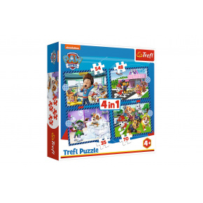 Trefl Puzzle 4v1 Paw Patrol/Tlapková Patrola v krabici 28x28x6cm