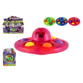 Teddies Spinner s bubble pops plast 8cm 3 barvy na kartě