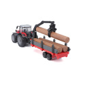 Bburago ORBICO Bburago 10cm Farm Traktor na setrvačník s vlečkou Massey Ferguson 8740S