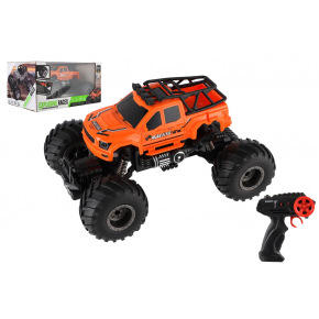 Teddies Auto RC pick up Off road terénny plast 23cm 2,4 GHZ na batérie so svetlom ranžový v krab. 30x15cm