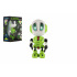 Teddies Robot ECHO opakujúce vety kovový 12cm zelený na batérie so zvukom, svetlom v krabičke 10,5x15x5,5cm