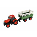 Traktor Zetor RC s vlekem plast 42cm 2,4GHz dobíjecí pack + baterie se zvukem v krabici