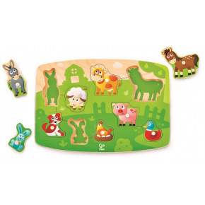 Hape Puzzle na desce - Farmáři