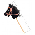 FAUNICA Hobby horse  Baron, černý kůň na tyči se zvuky