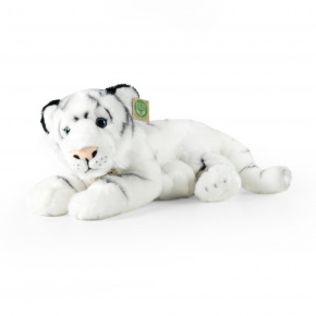 Rappa Plyšový tiger biely ležiaci 36 cm ECO-FRIENDLY